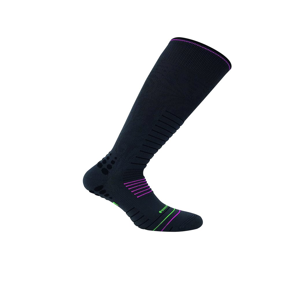 Eurosock Women's Standard OTC Ski Socks, Floral Charcoal, MD Shoe 8-10