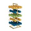JLXJ Gold/Black Yoga Mat Rack, 20 Foam Roller Storage Floor Stand, 5 Tier Large Metal Vertical Display Holder, Home/Gym/Workout Room (Color : Gold) view 1