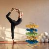 JLXJ Gold/Black Yoga Mat Rack, 20 Foam Roller Storage Floor Stand, 5 Tier Large Metal Vertical Display Holder, Home/Gym/Workout Room (Color : Gold) view 2