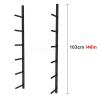 JLXJ Hanging Yoga Mat Holder, Foam Rollers 6 Sectional Wall Mounted Storage Rack, Iron, Black, Home/Gym Towel Rack Storage Organizer view 3