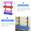 JLXJ Hanging Yoga Mat Holder, Foam Rollers 6 Sectional Wall Mounted Storage Rack, Iron, Black, Home/Gym Towel Rack Storage Organizer view 4