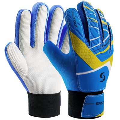 Sportout Kids Goalkeeper Gloves, Soccer Goalie Gloves with Double Wrist Protection and Non-Slip Wear Resistant Latex Material to Prevent Injuries
