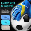 Sportout Kids Goalkeeper Gloves, Soccer Goalie Gloves with Double Wrist Protection and Non-Slip Wear Resistant Latex Material to Prevent Injuries view 2