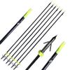 ZSHJGJR Archery Bowfishing Arrows Fiberglass Fishing Hunting Arrows with Broadheads Safety Slides for Compound Bow Recurve Bow Fishing Hunting 3/6/12pcs (Black 2#, 12 Pieces) view 1