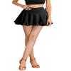 ELLYDOOR Women Latin Dance Mini Skirt Ballroom Salsa Rumba Training Skirt Skater Costume Ruffle Swing Skirt with Shorts X-Large Black view 1