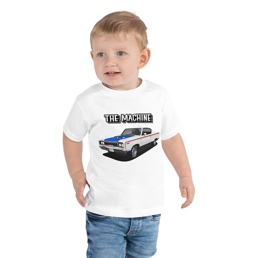 1970 AMC Rebel The Machine Classic Car Toddler Short Sleeve Tee White