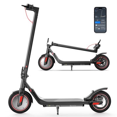 iScooter 1S Scooter Electric for Adults - 17 Miles Long Range & 18 MPH, 350W Motor, 8.5" Honeycomb Solid Tires, Dual Suspensions, Foldable Electric Scooter Adults with Dual Braking System & App