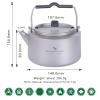 Boundless Voyage Titanium Camping Kettle 1L Ultralight Tea & Coffee Pot for Backpacking, Hiking & Outdoor Travel with Folding Handle & Built-in Filter, Durable Open Fire Water Boiler Ti3098D view 2