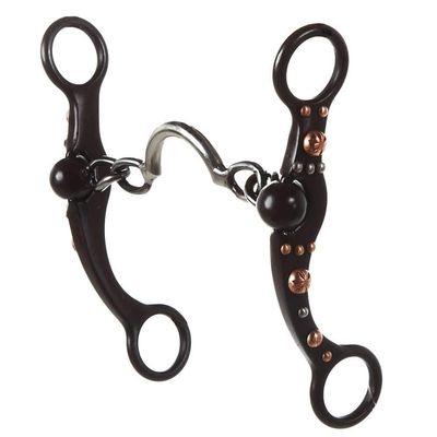 Aime Imports Antique Brown Ported Chain Bit with Copper Dots N/A 53/4