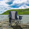 ALPHA CAMP Folding Camping Chair Oversized Heavy Duty Padded Outdoor Chair with Cup Holder Storage and Cooler Bag, 450 LBS Weight Capacity, Thicken 600D Oxford, Blue view 2