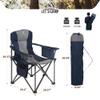 ALPHA CAMP Folding Camping Chair Oversized Heavy Duty Padded Outdoor Chair with Cup Holder Storage and Cooler Bag, 450 LBS Weight Capacity, Thicken 600D Oxford, Blue view 3