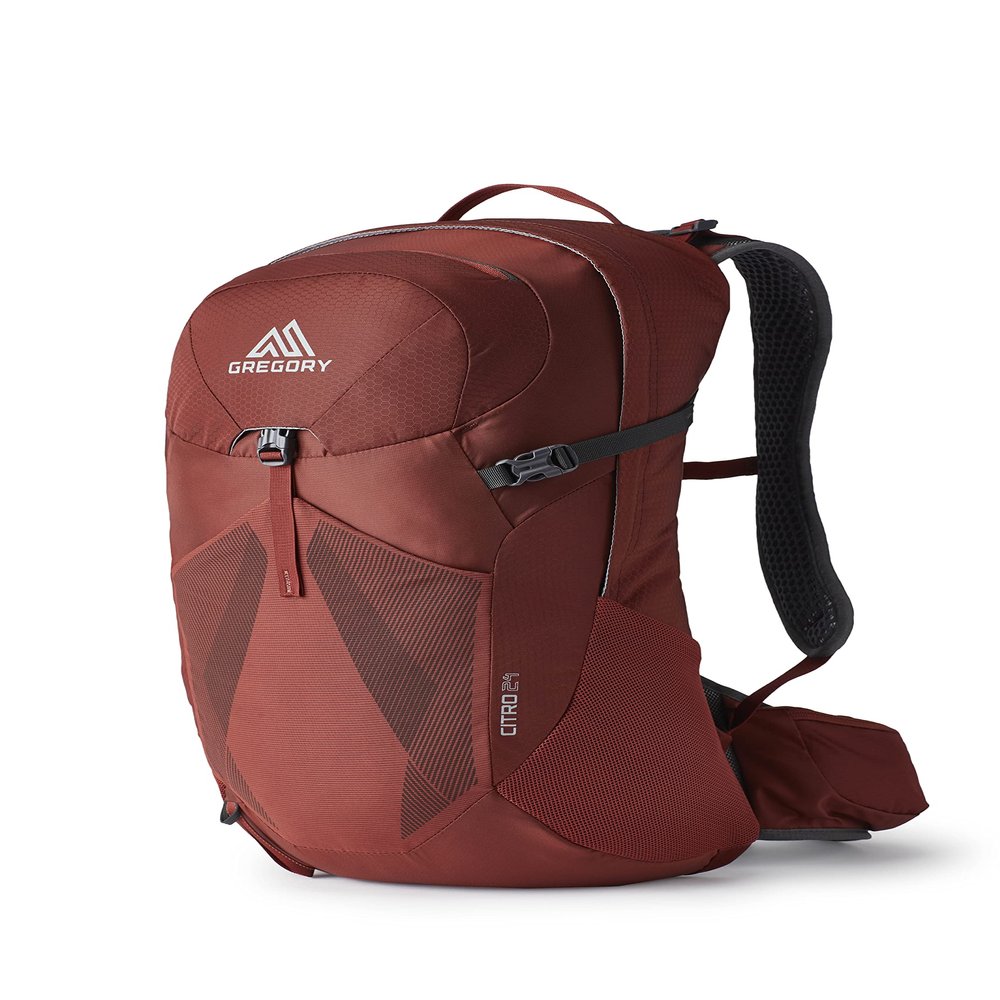 Gregory Citro 24L H2O Unisex Day Hiking/Backpacking Hydration Backpack with Included Reservoir, Breathable Backpanel and Shoulder Harness, One Size Fits All, Brick Red