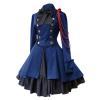 Womens Lolita Gothic Dress with Vintage Bow Ruffle Steampunk Dresses Long Sleeve Short Renaissance Dress Cosplay view 1
