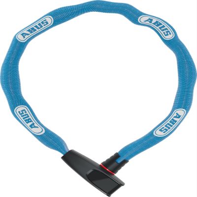 ABUS Catena 6806K Chain Lock - Lightweight Hardened Steel Bicycle Lock with Fashionable Textile Tube - Square Chain with ABUS Security Level 6-85 cm - Blue