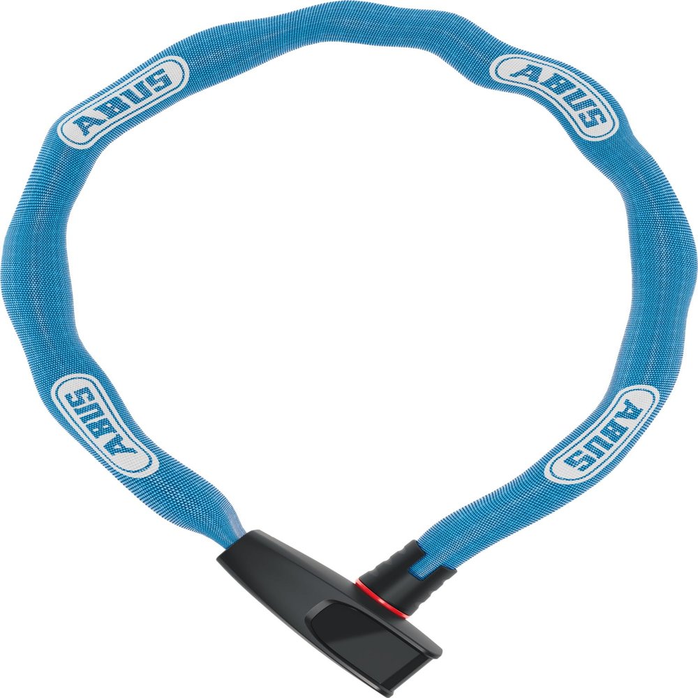 ABUS Catena 6806K Chain Lock - Lightweight Hardened Steel Bicycle Lock with Fashionable Textile Tube - Square Chain with ABUS Security Level 6-85 cm - Blue