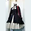 Womens Lolita Gothic Dress with Vintage Bow Ruffle Steampunk Dresses Long Sleeve Short Renaissance Dress Cosplay view 2