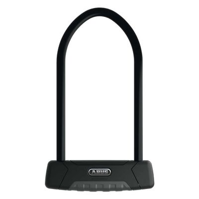 ABUS U-Lock Granit Plus 470 and SH B Bracket, Bike Lock with Plus Cylinder for Tamper Protection, ABUS Security Level 12, Black, 23 cm