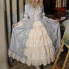 SHOPESSA Women's Victorian Gown French Lolita Dress Princess Costume Renaissance Dress Flare Sleeve Court Cosplay Blue view 2
