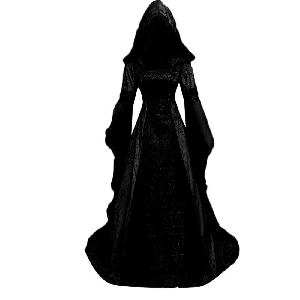 SHOPESSA Women's Gothic Dress with Hood Medieval Costume Corset Renaissance Dress Cosplay Vintage Victorian Ball Gowns