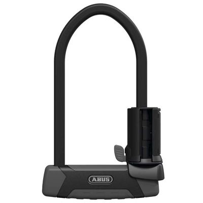 ABUS U-Lock Granit XPlus 540 and SH B Bracket, Bike Lock with XPlus Cylinder as Tamper Protection and Illuminated Key, ABUS Security Level 15, Black, Black/Grey, 30 cm