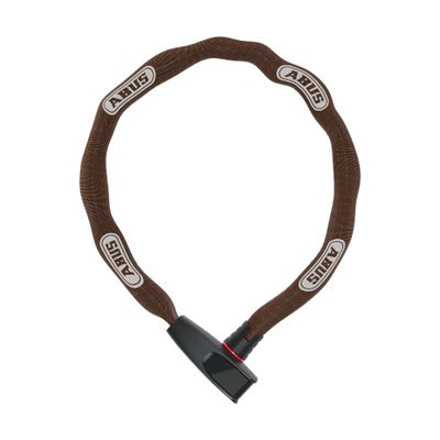 ABUS Catena 6806K Chain Lock - Lightweight Hardened Steel Bicycle Lock with Fashionable Textile Tube - Square Chain with ABUS Security Level 6-85 cm - Brown