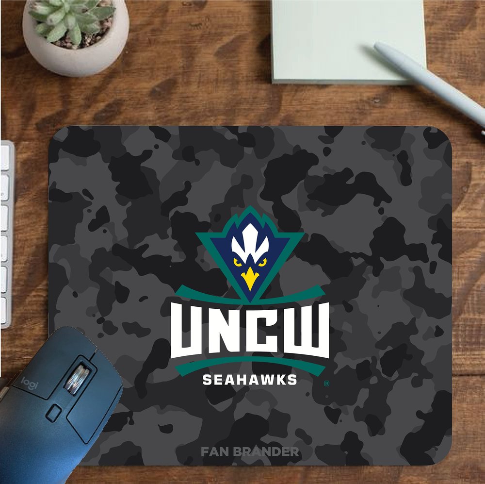 Fan Brander NCAA Mousepad for Home, Office, and Gaming with Urban Camo Design (UNC Wilmington Seahawks Mouspad)