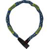 ABUS Catena 6806K Chain Lock - Lightweight Hardened Steel Bike Lock with Fashionable Textile Tube - Square Chain with ABUS Security Level 6-85 cm - Blue with mask Pattern