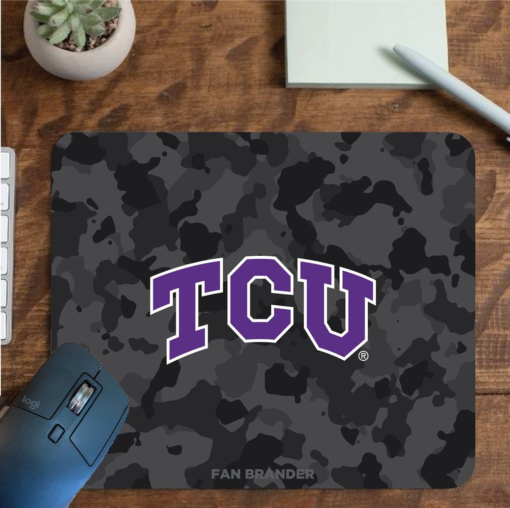 Fan Brander NCAA Mousepad for Home, Office, and Gaming with Urban Camo Design (Texas Christian University Horned Frogs Mouspad)