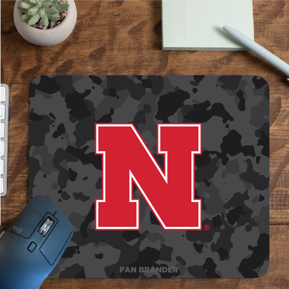 Fan Brander NCAA Mousepad for Home, Office, and Gaming with Urban Camo Design (Nebraska Cornhuskers Mouspad)