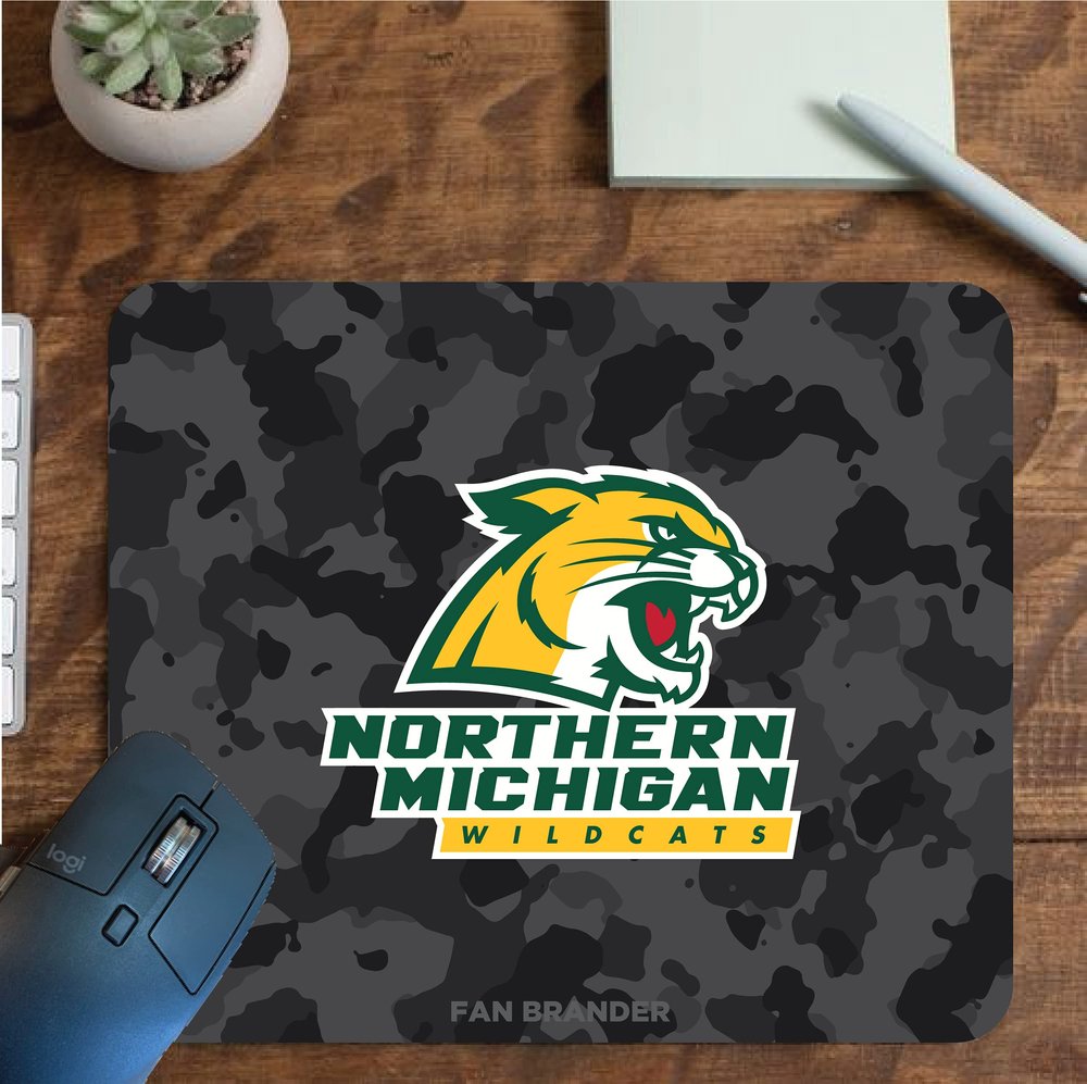 Fan Brander NCAA Mousepad for Home, Office, and Gaming with Urban Camo Design (Northern Michigan University Wildcats Mouspad)