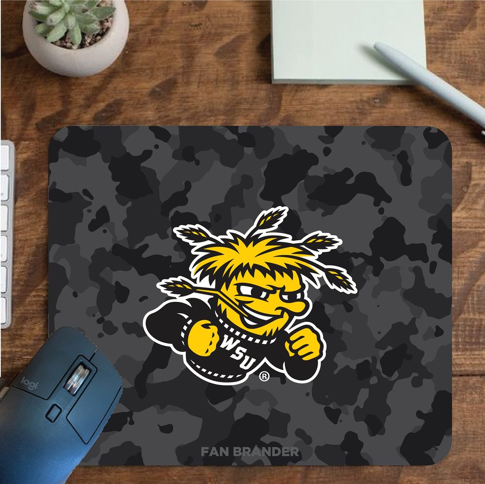 Fan Brander NCAA Mousepad for Home, Office, and Gaming with Urban Camo Design (Wichita State Shockers Mouspad)