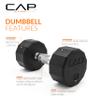 CAP Barbell unisex adult 12-Sided Series 12 Sided Coated Dumbbell, Black, 15-Pound US view 3