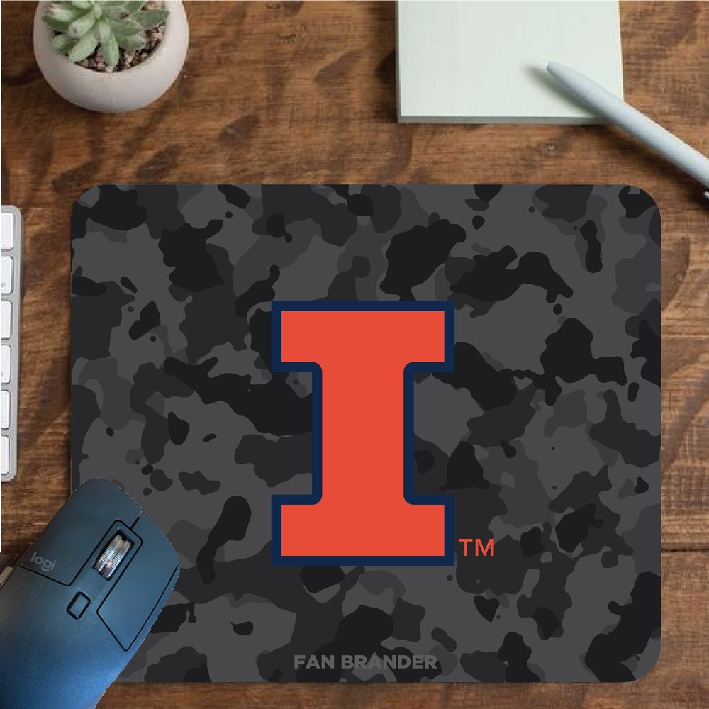 Fan Brander NCAA Mousepad for Home, Office, and Gaming with Urban Camo Design (Illinois Fighting Illini Mouspad)