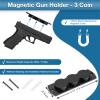 LORESO Magnetic Gun Mount Holder Holster for Handgun and Tactical Pistol, Rubber Coated Magnet - Pack of Two view 3