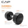 CAP Barbell 12-Sided Coated Dumbbell, 25 LB view 3