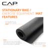 CAP Barbell Premium Stationary Bike Mat, Exercise Equipment Mat, Home Gym Floor Protection, Black, Pebble Design, 48" x 36" x , Square Edges view 3