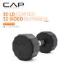 CAP Barbell 12-Sided Coated Dumbbell, 10 LB view 2