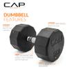 CAP Barbell 12-Sided Coated Dumbbell, 50 LB view 3