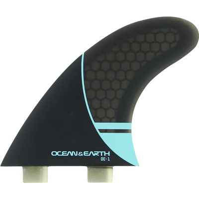 O&E - Ocean and Earth OE-1 Whip Thruster Dual Tab Medium - Black/Blue Surfboard FIN