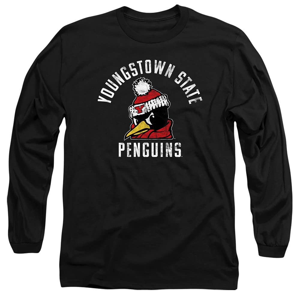 Youngstown State University Official Ysu Penguins Logo Unisex Adult Long-Sleeve T Shirt,Black, 3X-Large