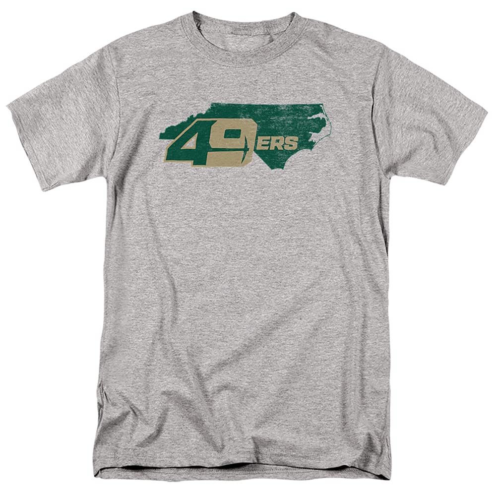 University of North Carolina at Charlotte Official State Shape Unisex Adult T-Shirt, Athletic Heather, 4X-Large