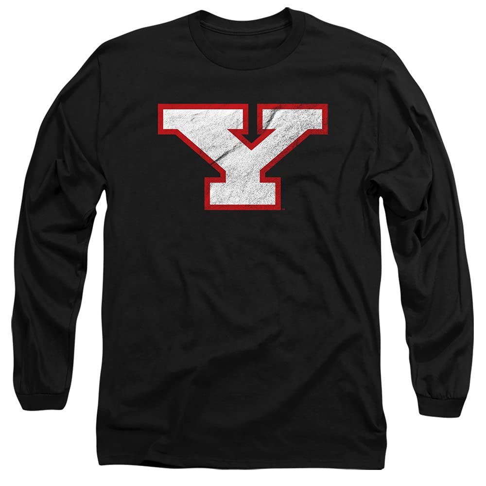 Youngstown State University Official Distressed Primary Unisex Adult Long-Sleeve T Shirt,Black, 3X-Large