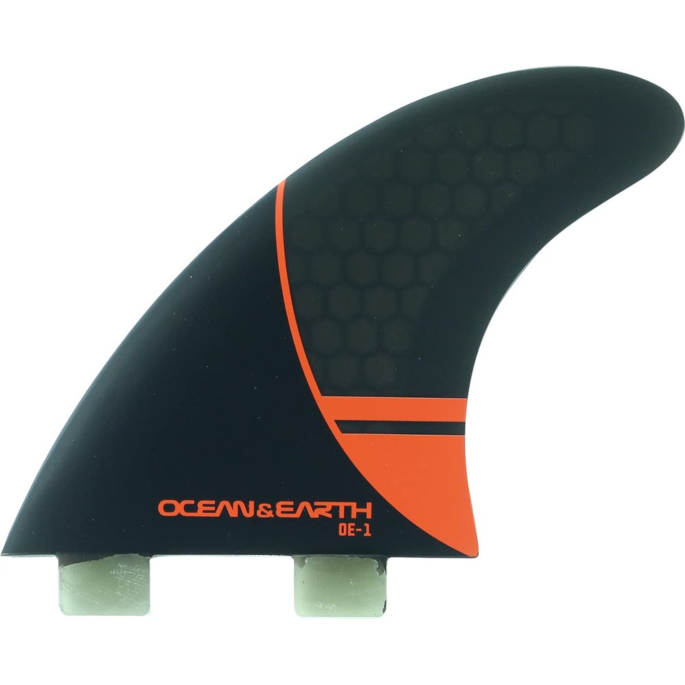 O&E - Ocean and Earth OE-1 Whip Thruster Dual Tab Small - Black/Red Surfboard FIN