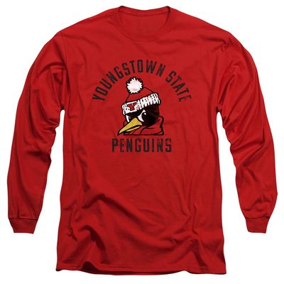 Youngstown State University Official Ysu Penguins Logo Unisex Adult Long-Sleeve T Shirt,Red, 3X-Large