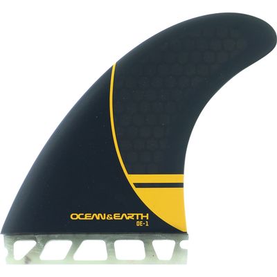 O&E - Ocean and Earth OE-1 Whip Thruster Single Tab Large - Black/Orange Surfboard FIN