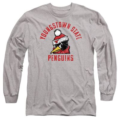 Youngstown State University Official Ysu Penguins Logo Unisex Adult Long-Sleeve T Shirt,Athletic Heather, 3X-Large