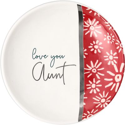 Pavilion Gift Company 4" Round Keepsake Jewelry Dish Tray - Love You Aunt