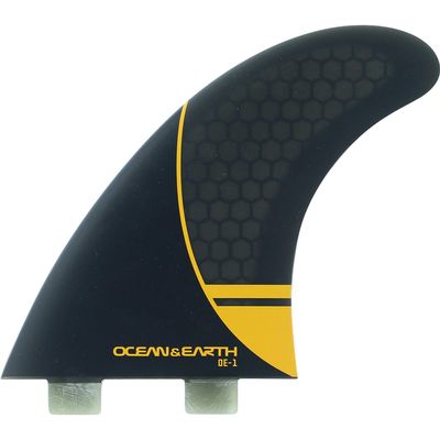 O&E - Ocean and Earth OE-1 Whip Thruster Dual Tab Large - Black/Orange Surfboard FIN