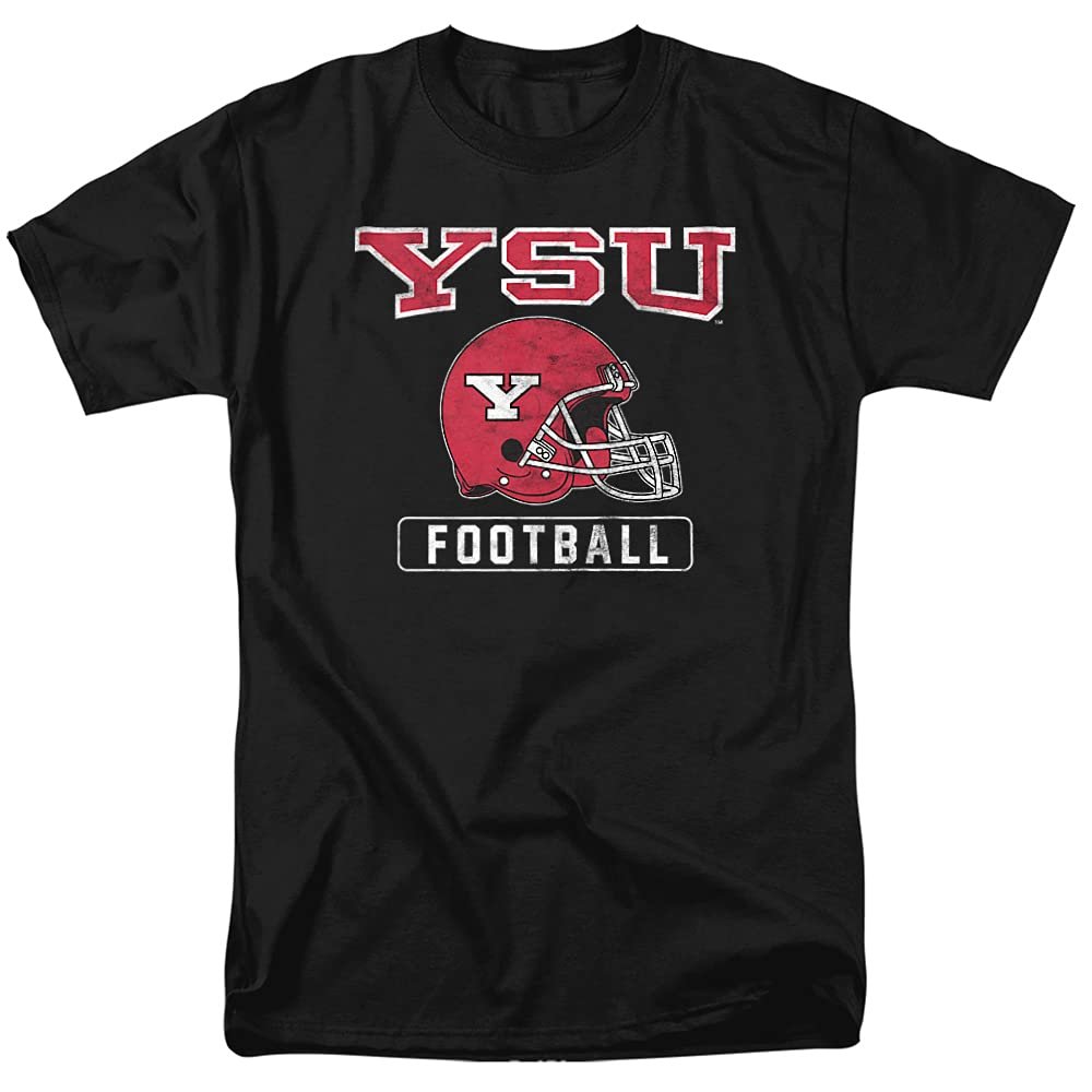 Youngstown State University Official Football Helmet Unisex Adult T-Shirt, Black, 4X-Large