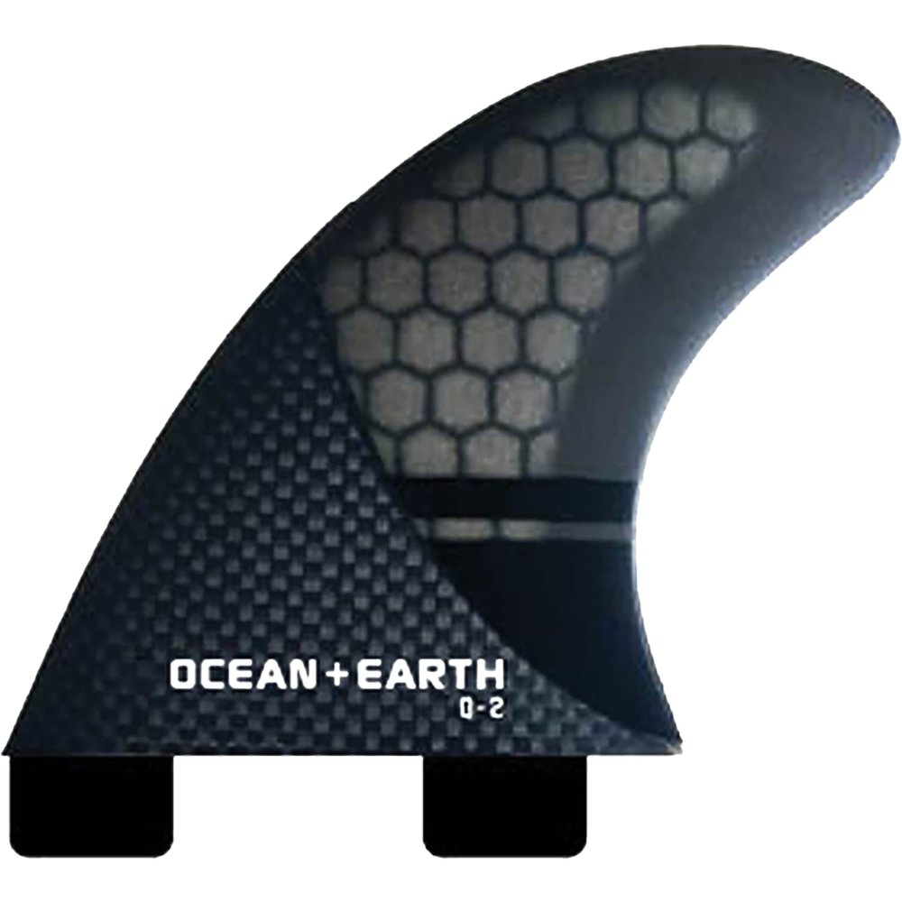 O&E - Ocean and Earth Q2 Control 2 Quad Rear Fins Dual Tab Small - Black Surfboard FIN
